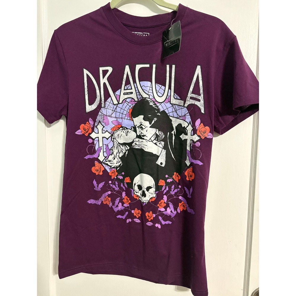 Universal Monsters Dracula T-Shirt Womens Small Purple Graphic Tee NWT